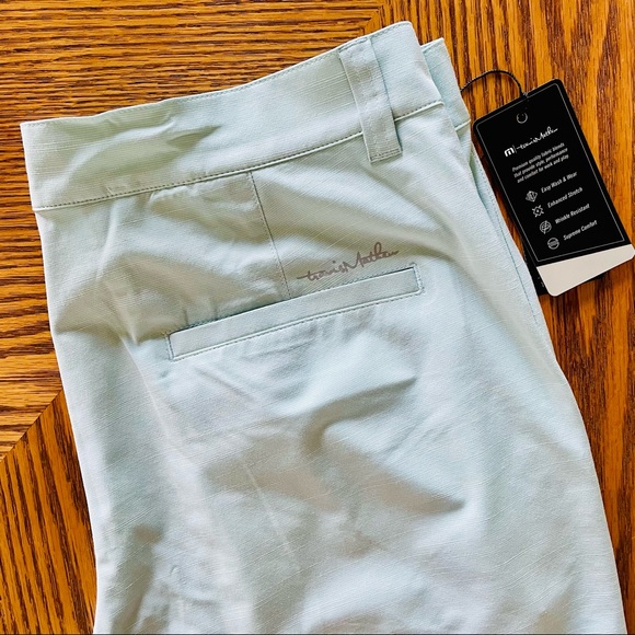 TravisMathew On A Boat Golf Shorts - Heather Neptune Green - Picture 3 of 6